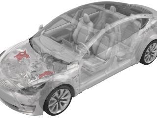 крепление амортизатора верхнее переднее правого Tesla Model 3 1 поколение 2021, полный привод, 1044376-00-D, 1044036-00-B, 1044037-00-C