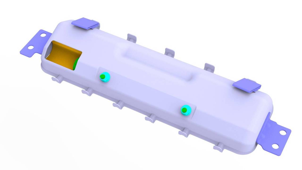 подушка безопасности коленная Tesla Model 3 1 поколение 2023, red, задний привод, 1143753-00-A, 1077826-00-D, 1083350-00-E - фото №1