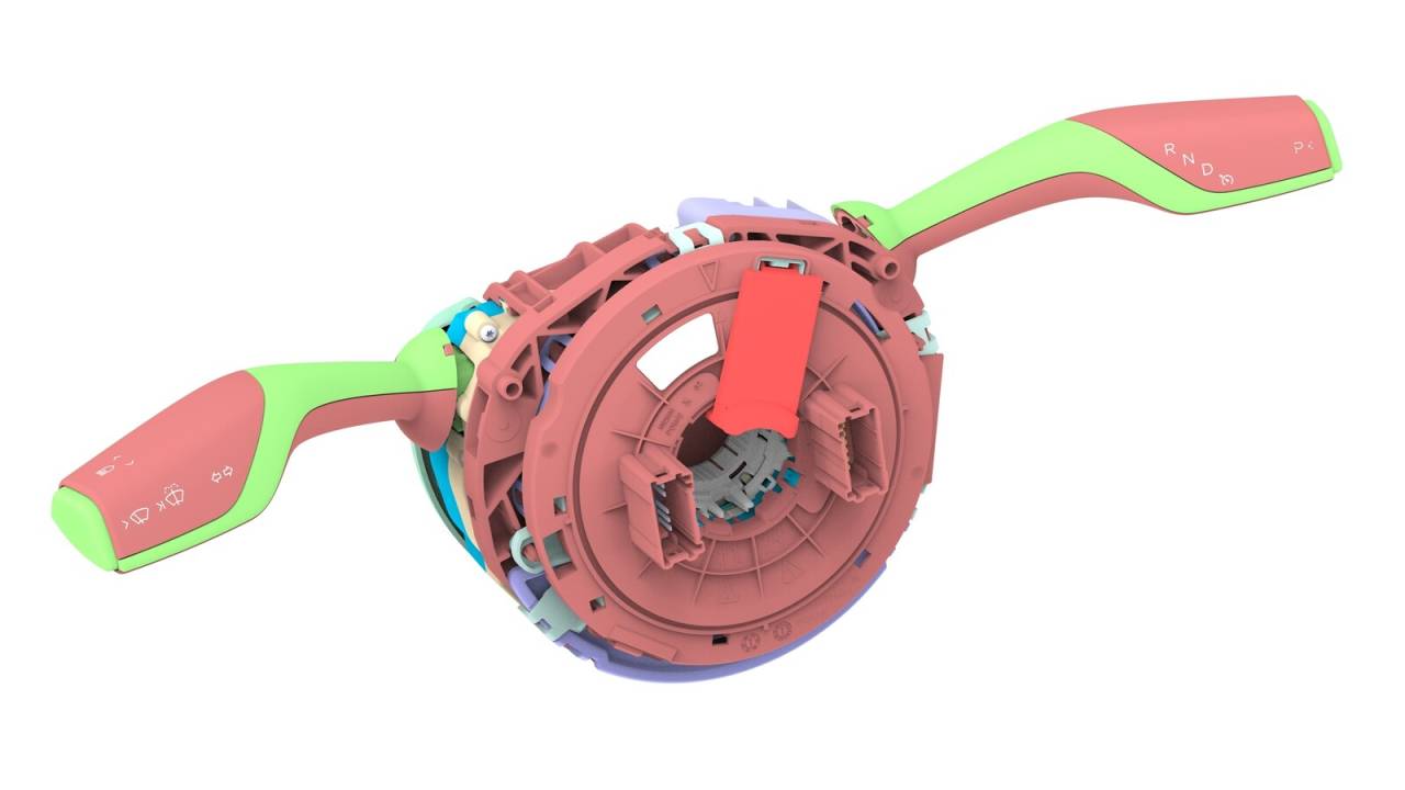 переключатель подрулевой (стрекоза) Tesla Model 3 1 поколение 2022, 1097662-00-Q, 1097662-00-O - фото №1