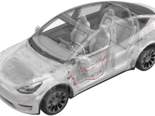 дверная проводка Tesla Model Y 1 поколение 2020, white, полный привод, 1489044-00-D