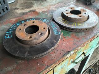 диск тормозной передний Hyundai Elantra XD 2002, 1.6 л., G4ED, бензин, МКПП, седан