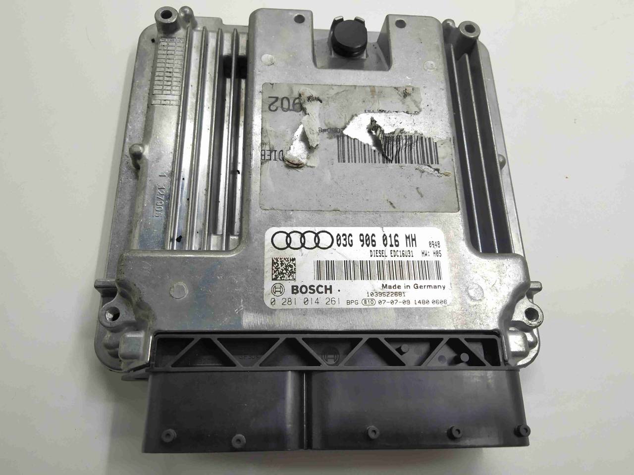 блок управления двигателем Audi A6 4F/C6 2007, 2.0 л., TD, дизель, МКПП, передний привод, 03G906016MH, 0281014261, EDC16U31 - фото №1
