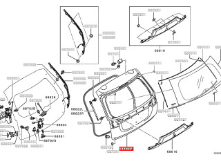 крышка багажника (дверь 3-5) Mitsubishi Outlander 3 поколение [3-й рестайлинг] (2018 - 2025), 5801C471