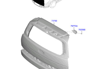 крышка багажника (дверь 3-5) Hyundai Santa Fe 5 поколение 2024, 72800-P6000