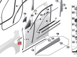 молдинг крыла BMW XM G09 2023, 51139451345