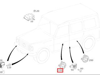 датчик удара Mercedes-Benz G-Класс W464 2022, 6.3 л., бензин, АКПП, A2139051115