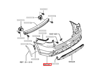 бампер задний Mitsubishi Outlander 3 поколение [3-й рестайлинг] (2018 - 2025), 6410F409WA