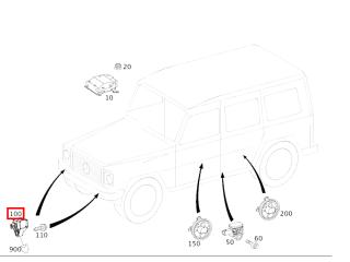 датчик удара Mercedes-Benz G-Класс W464 2022, 6.3 л., бензин, АКПП, A2139051300