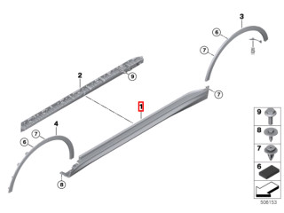 накладка порога низ. прав. зад. правой BMW X7 G07 2021, 51778745430
