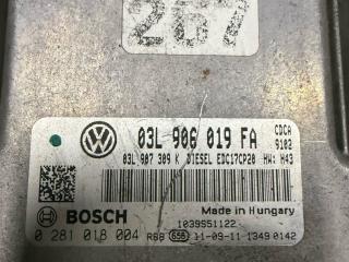 блок управления двигателем Volkswagen Amarok 1 поколение 2011, 2.0 л., CDCA, дизель, 03L906019FA, 03L907309K, 0281018004, 1039S51122