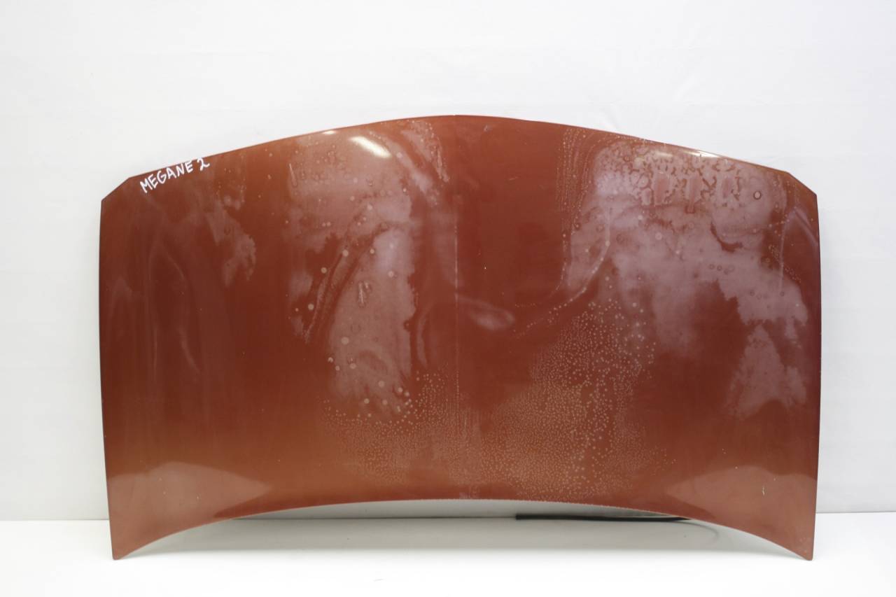 капот Renault Megane 2 поколение 2003, 1.9 л., F9Q 800, дизель, МКПП, красный, хетчбэк 5 дв., передний привод - фото №1