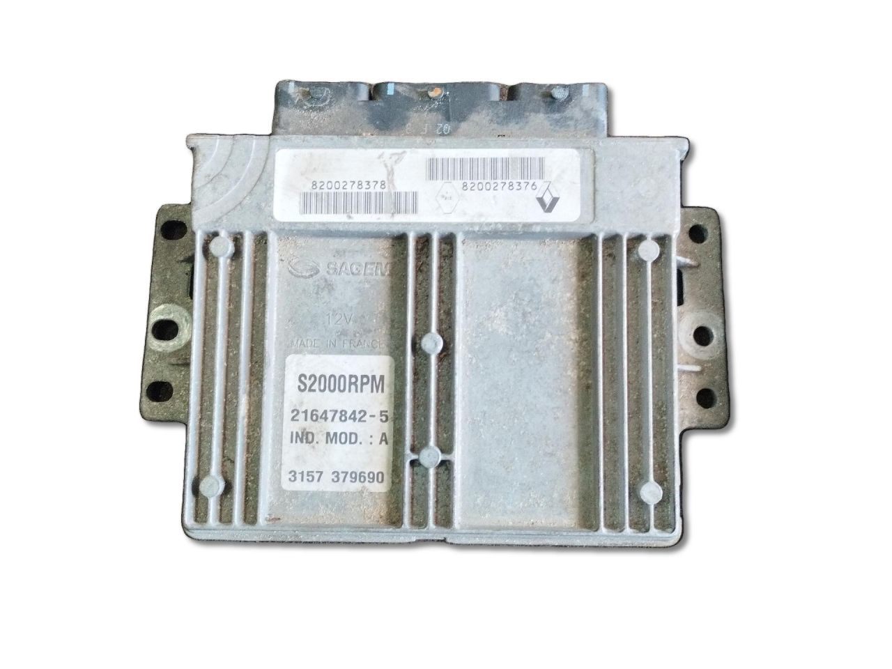блок управления двигателем Renault Laguna 2 поколение 2003, 1.6 л., K4M 710, бензин, 8200278376, S2000RPM, 8200278378 - фото №1
