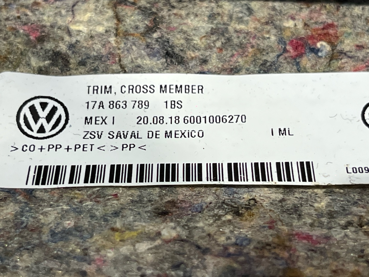 обшивка багажника Volkswagen Jetta 7 поколение 2019, 1.4 л., бензин, АКПП, седан, передний привод, 17A863789 - фото №1