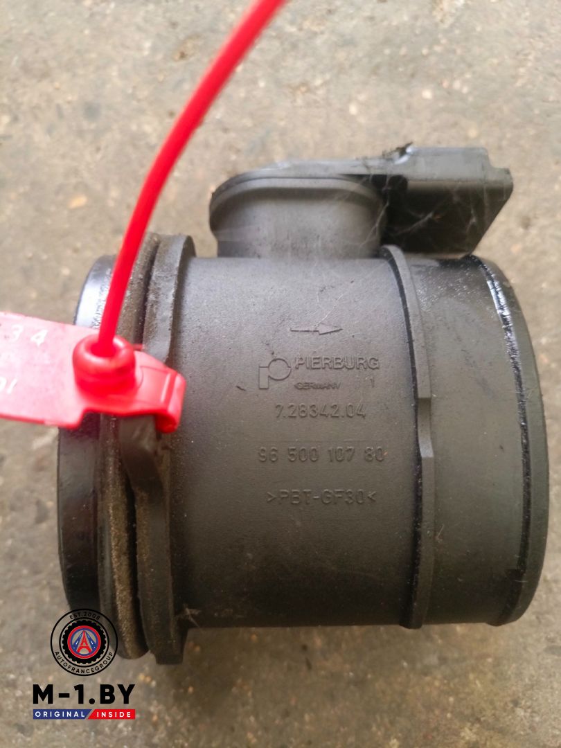 расходомер воздуха Peugeot 307 1 поколение (2001 - 2005), 1.6 л., дизель, 9650010780 - фото №1