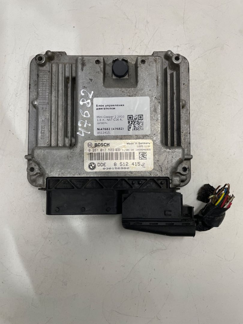 блок управления двигателем Mini Cooper 2 поколение 2010, 1.6 л., дизель, 8512415, 851241501, 0281017509 - фото №1