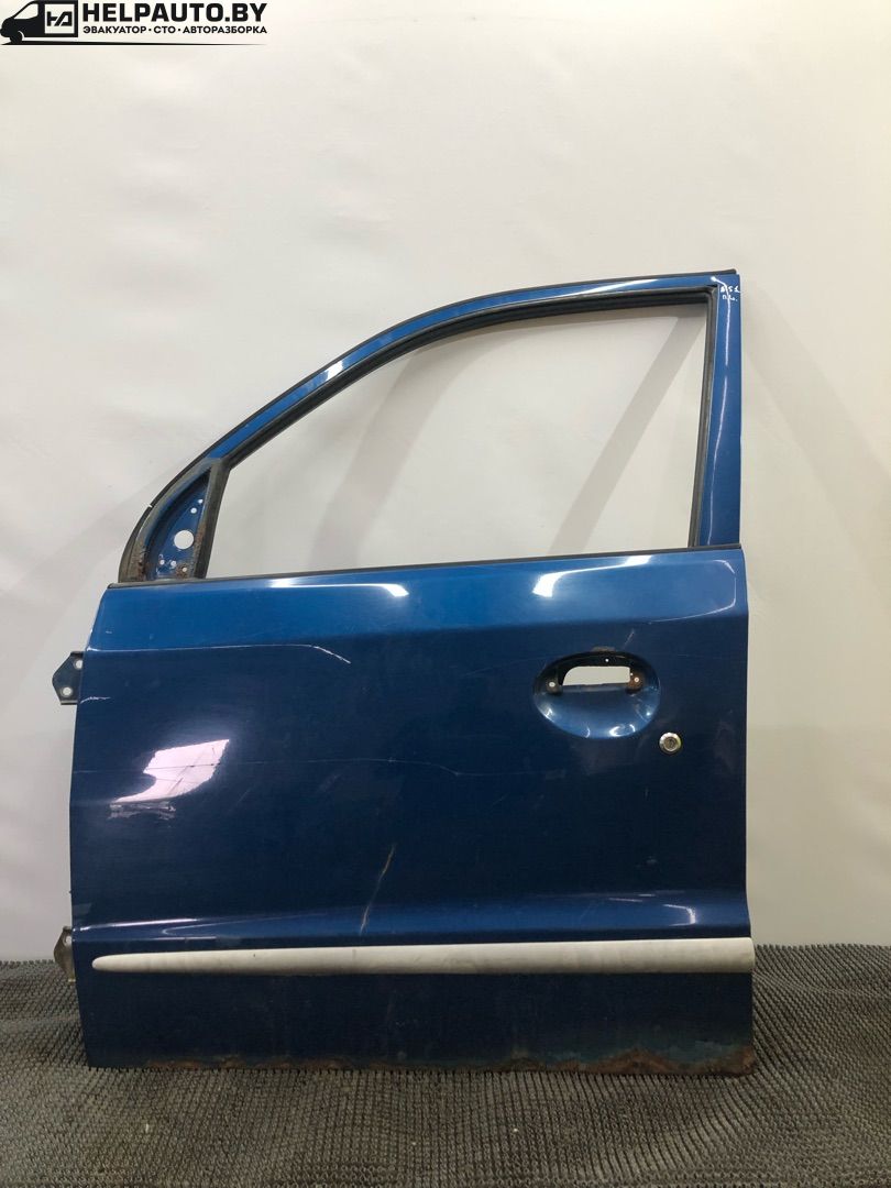 дверь передняя левая Hyundai Atos 1 поколение 2000, 1.0 л., бензин, МКПП, синий, хетчбэк 5 дв., передний привод - фото №1