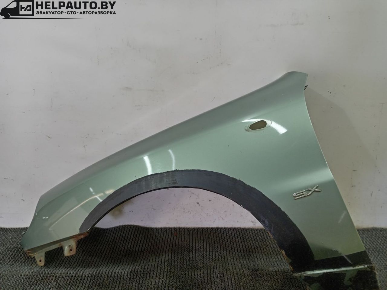 крыло переднее левое Chevrolet Lanos 1 поколение 2003, 1.5 л., A15SMS, бензин, МКПП, зелёный, седан, передний привод - фото №1