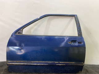 дверь передняя левая Volkswagen Polo 2 поколение 1990, 1.3 л., бензин, МКПП, синий, хетчбэк 3 дв., передний привод