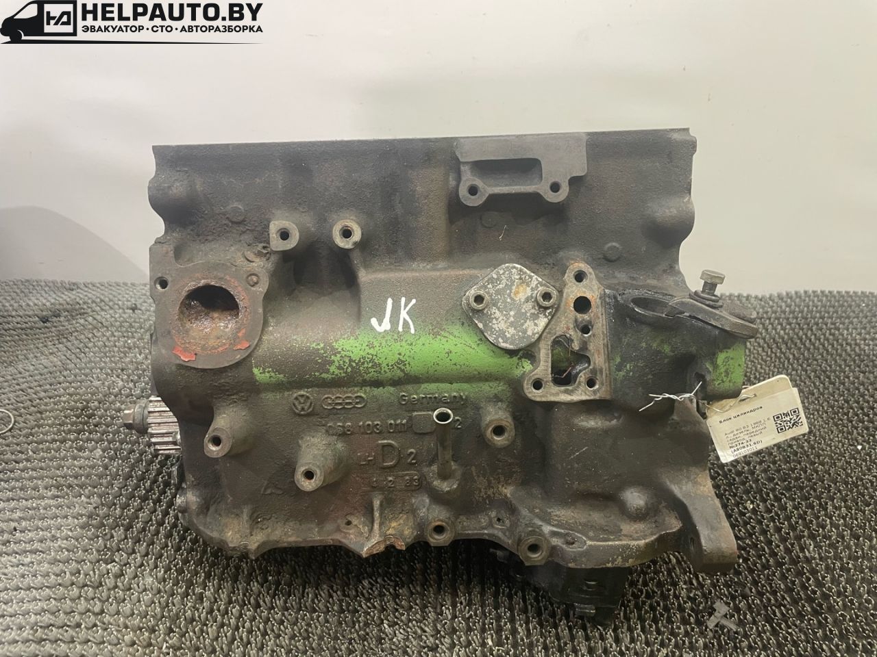 блок цилиндров Audi 80 B3 1988, 1.6 л., дизель, МКПП, седан, передний привод, 068103011, JK130227 - фото №1