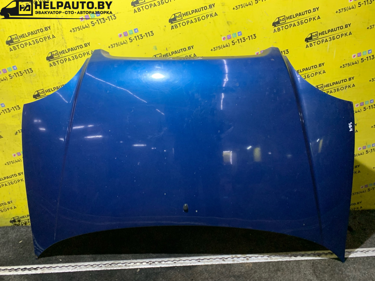 капот Hyundai Atos 1 поколение 1998, 0.8 л., бензин, МКПП, синий, хетчбэк 5 дв., передний привод - фото №1