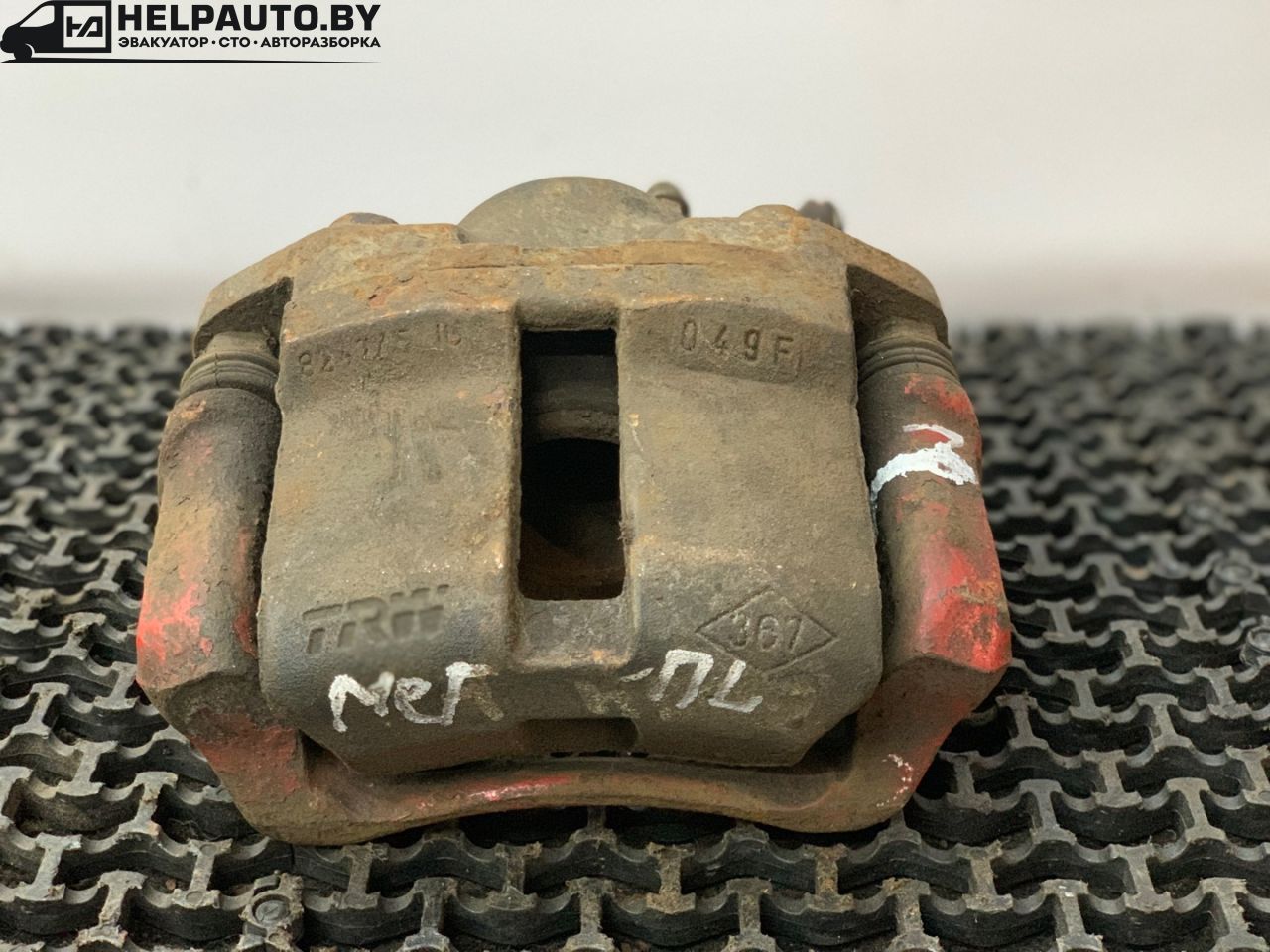 суппорт передний левый Renault Megane 1 поколение 1996, 1.6 л., K7M 702, бензин, МКПП, синий, купе, передний привод - фото №1