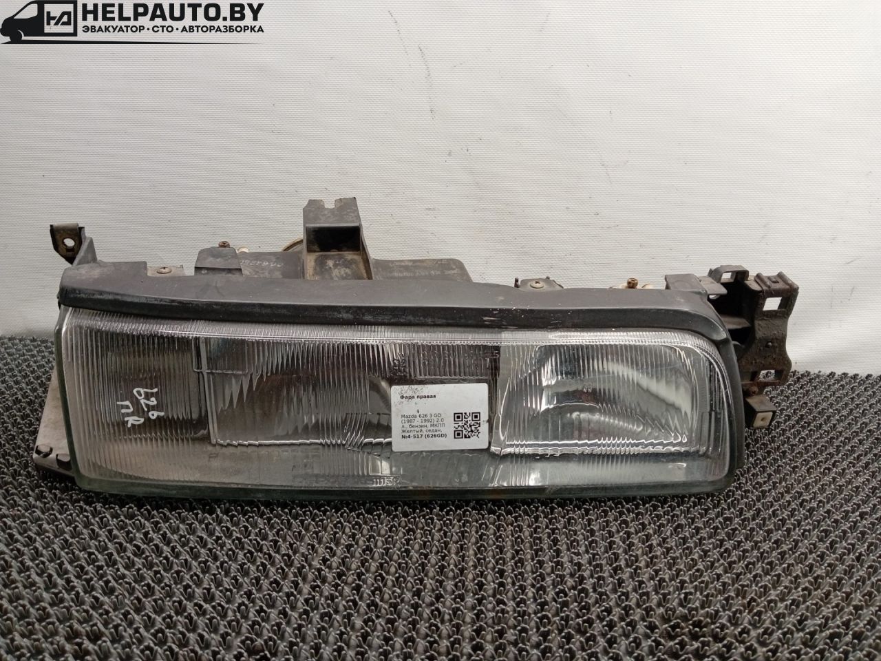 фара правая Mazda 626 3 поколение GD (1987 - 1992), 2.0 л., бензин, МКПП, желтый, седан, передний привод - фото №1