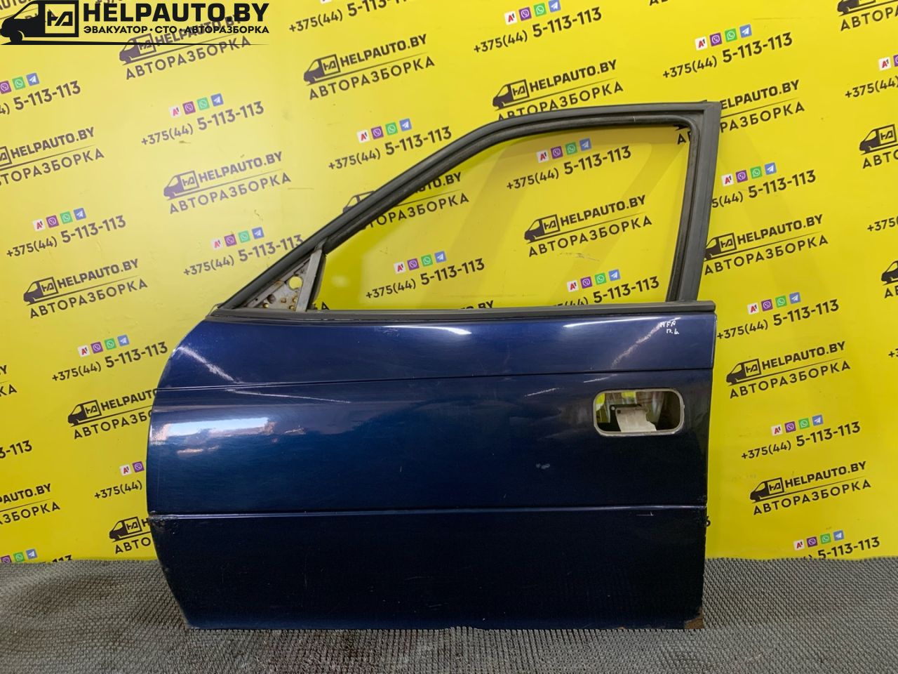 дверь передняя левая Opel Astra F 1994, 1.6 л., X 16 SZ, бензин, АКПП, синий, хетчбэк 5 дв., передний привод - фото №1
