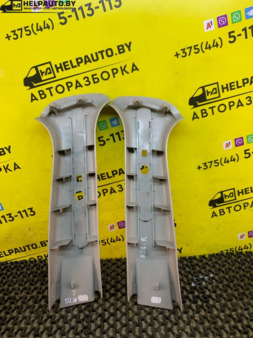 обшивка стойки центральной правой Dacia Sandero 1 поколение 2008, 1.4 л., K7J 714, бензин, МКПП, серый, хетчбэк 5 дв., передний привод - фото №1