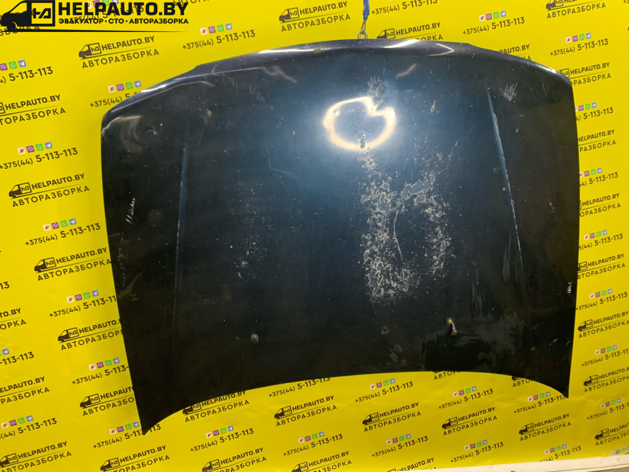 капот Mitsubishi Lancer 7 поколение 1997, 1.6 л., 4G92 (DOHC 16V), бензин, МКПП, синий, универсал, передний привод - фото №1