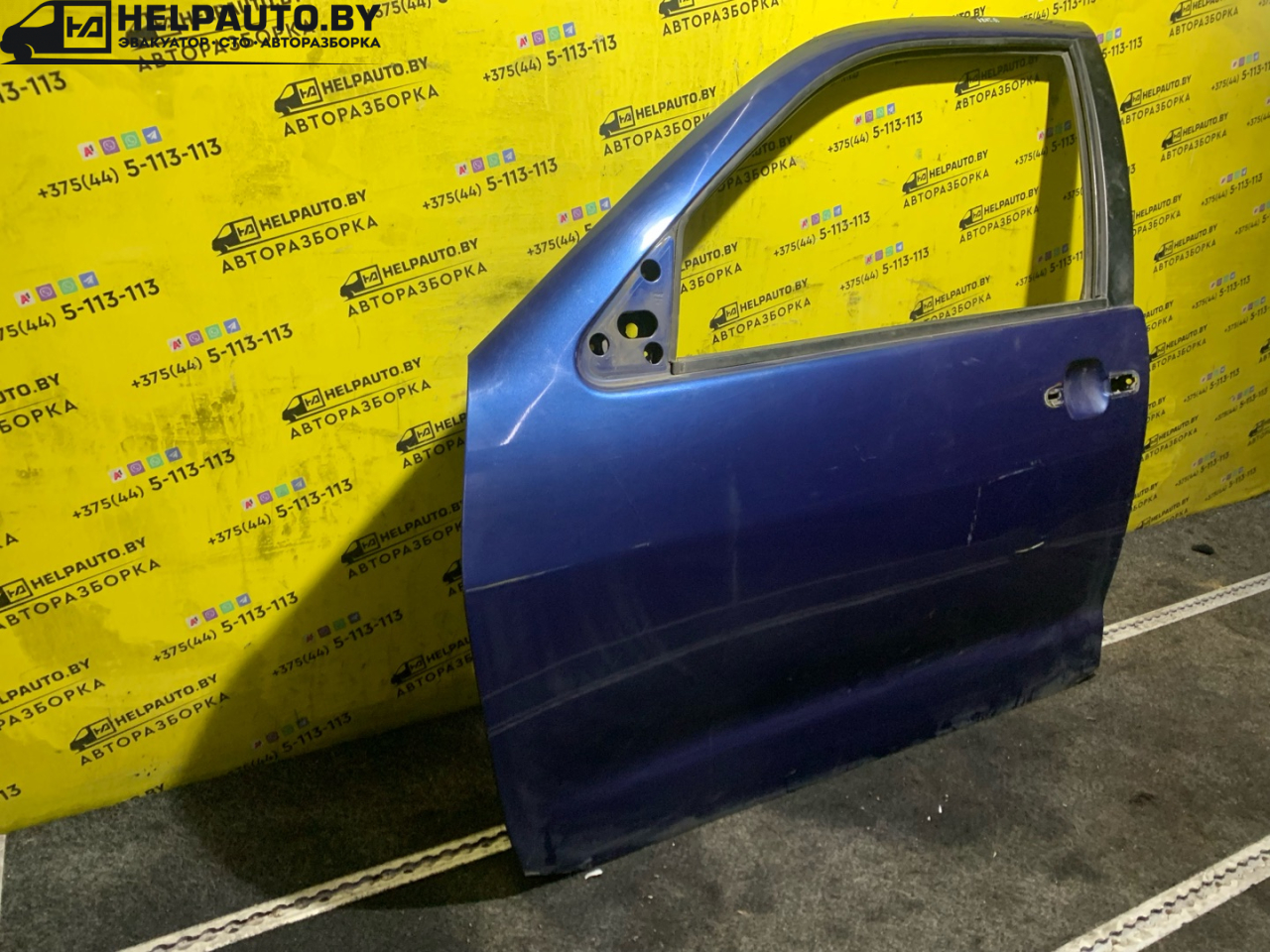 дверь передняя левая SEAT Ibiza 2 поколение 1998, 1.6 л., ALM, бензин, 5МКПП, синий, хетчбэк 5 дв., передний привод - фото №1
