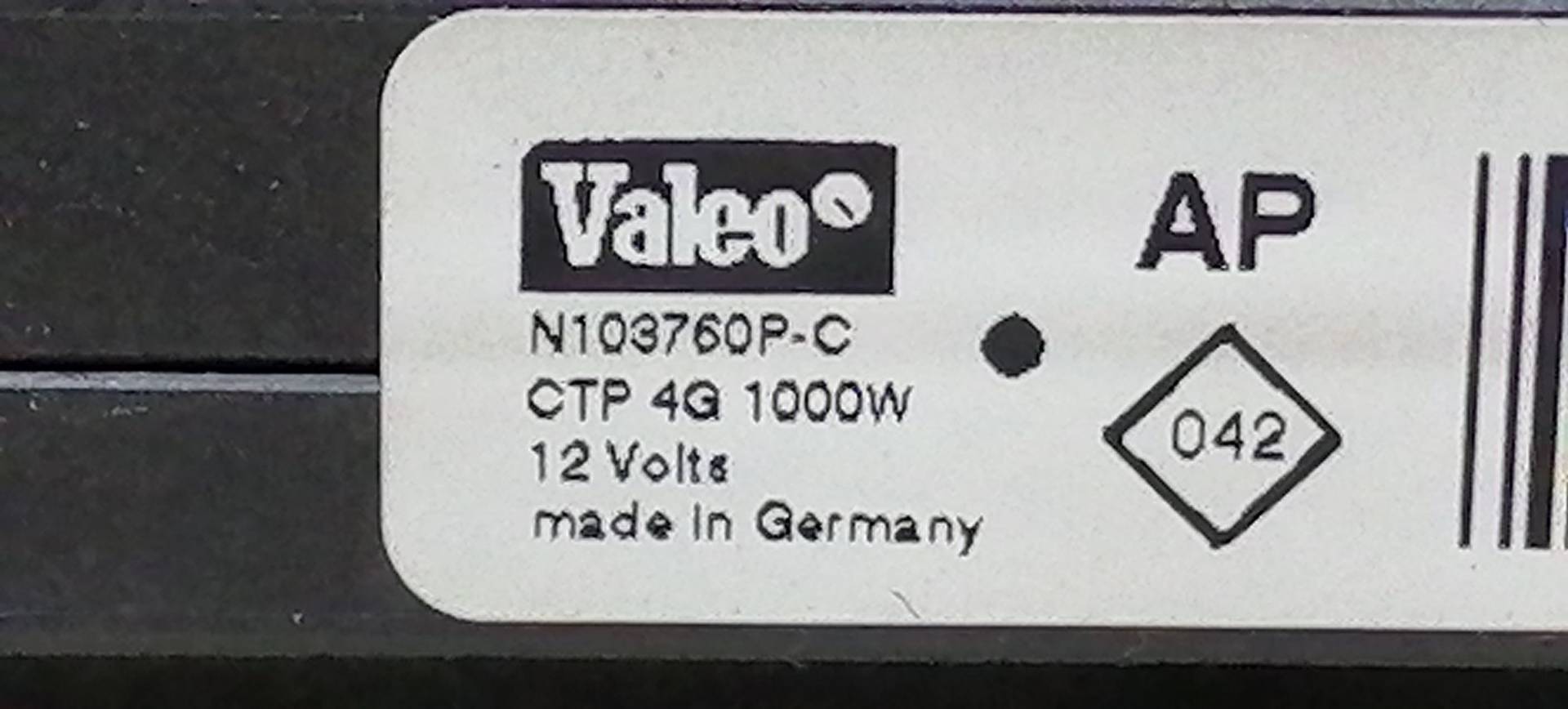 Электрический радиатор отопителя (тэн) к Peugeot 1007 VALEO,N103760P-C, 2007, купить | DT-2078209. Фото #4