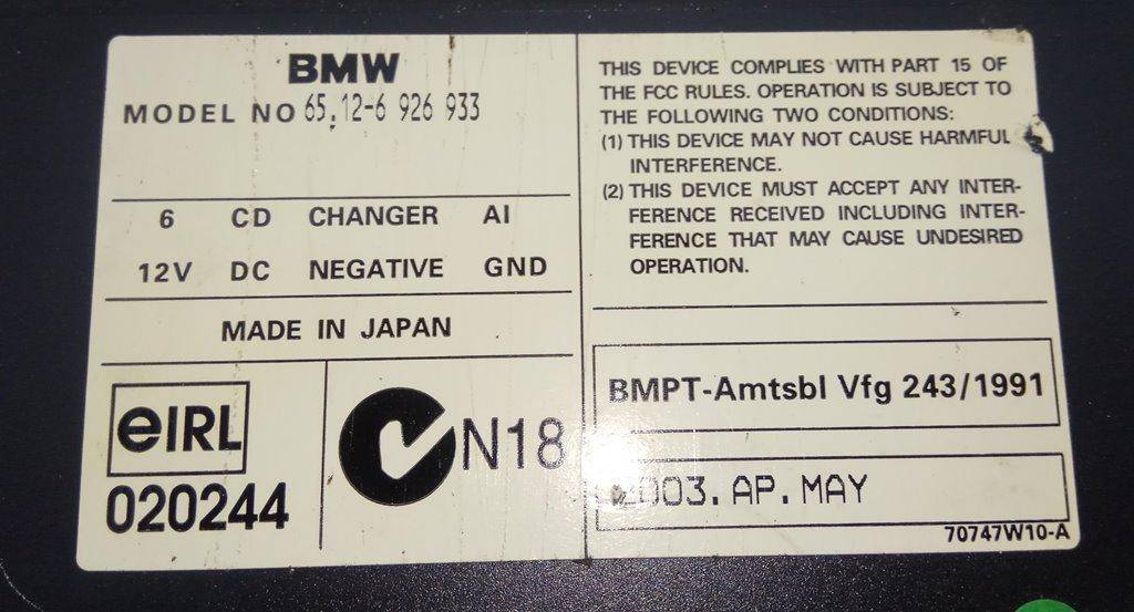 Чейнджер компакт дисков BMW 7-Series (E65/E66) купить в Беларуси