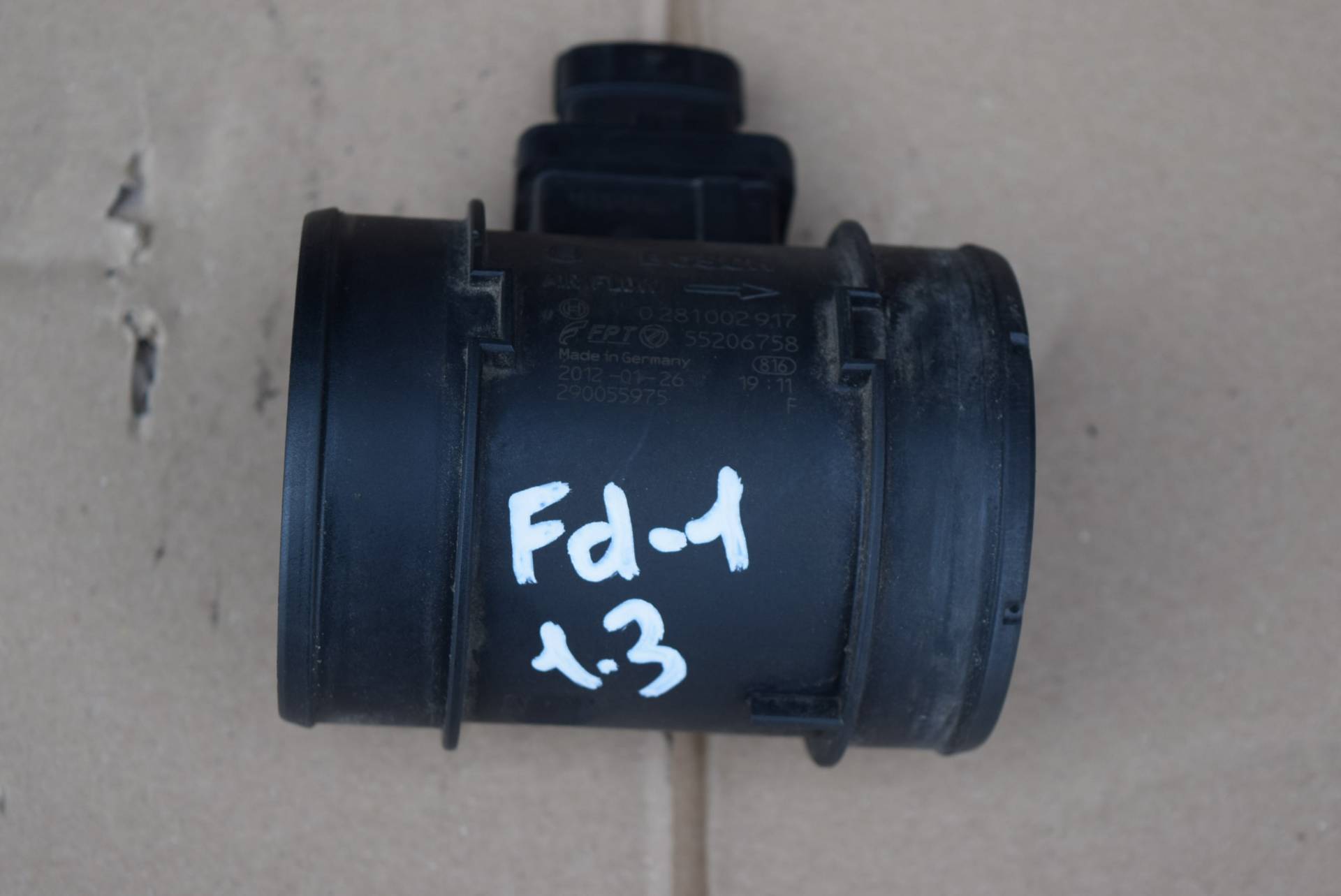 Расходомер воздуха к Fiat Doblo 0281002917,55206758, 2013, купить | DT-FD-1. Фото #1
