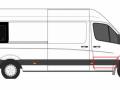 молдинг двери передней правой Volkswagen Crafter 1 поколение 2006, 2.5 л., TDi PD, BJK, дизель, 6МКПП, candyweiss, микроавтобус, задний привод, правый руль, A9066900262 - фото №3