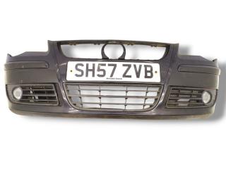 бампер передний Volkswagen Polo 4 поколение [рестайлинг] 2007, 1.4 л., TDi PD, BNM, дизель, 5МКПП, black magic / lc9z, хетчбэк 5 дв., передний привод, правый руль, 6Q0807221C