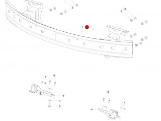 усилитель бампера переднего Tesla Model X 1 поколение 2019, 1035403-00-D, 1030105-00-D