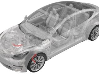 рычаг передний правый Tesla Model 3 1 поколение (2017 - 2026), 1044359-00-A