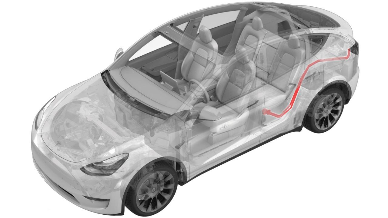 провод высоковольтный Tesla Model Y 1 поколение 2022, 1501773-10-D, 1549235-12-D - фото №1
