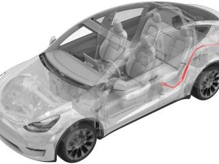 провод высоковольтный Tesla Model Y 1 поколение 2022, 1501773-10-D, 1549235-12-D