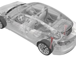 стойка задняя Tesla Model 3 1 поколение 2022, полный привод, 1044461-01-E