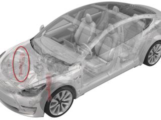 стойка передняя правая Tesla Model 3 1 поколение (2017 - 2026), задний привод, 1044369-00-G