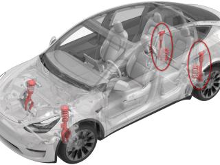 стойка задняя Tesla Model Y 1 поколение 2022, полный привод, 1188463-00-D, 1188463-00-C