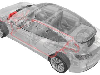 патрубок радиатора Tesla Model 3 1 поколение 2022, 1077594-00-C, 1077594-00-D, 1670201-00-B