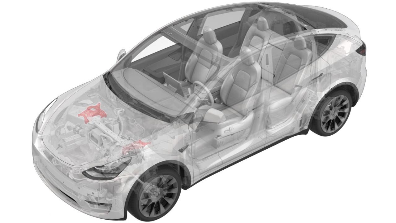 крепление амортизатора верхнее переднее правого Tesla Model Y 1 поколение 2022, 1044376-00-D, 1044036-00-B, 1044037-00-C - фото №1