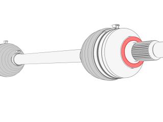 полуось задняя (приводной вал, ШРУС) Tesla Model 3 1 поколение 2021, полный привод, 1044161-00-D, 1044161-00-C