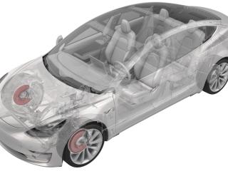 защитный кожух тормозного механизма Tesla Model 3 1 поколение 2021, полный привод, 1044662-00-B