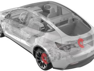 защитный кожух тормозного механизма Tesla Model Y 1 поколение 2022, полный привод, 1044665-00-C