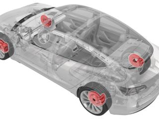 суппорт задний правый Tesla Model 3 1 поколение 2022, полный привод, 1044624-00-J, 1044624-00-I