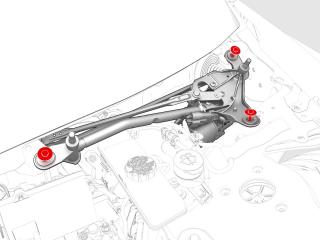 механизм стеклоочистителя (трапеция дворников) Tesla Model 3 1 поколение 2022, полный привод, 1076725-00-G