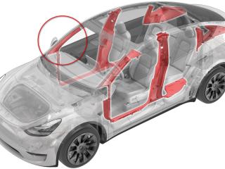 обшивка стойки Tesla Model Y 1 поколение 2022, полный привод, 1494605-00-E